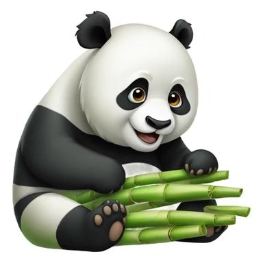 Panda bear eating bamboo sticker