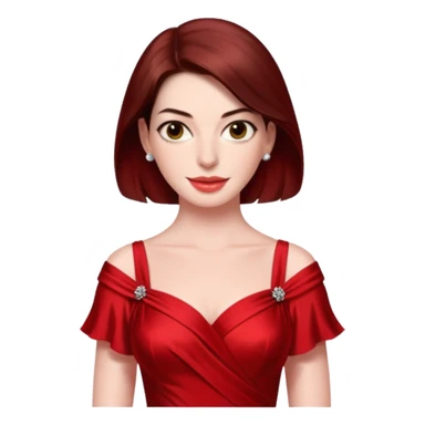 Anne Hathaway in red dress sticker