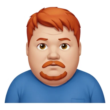 fat man with red hair sticker