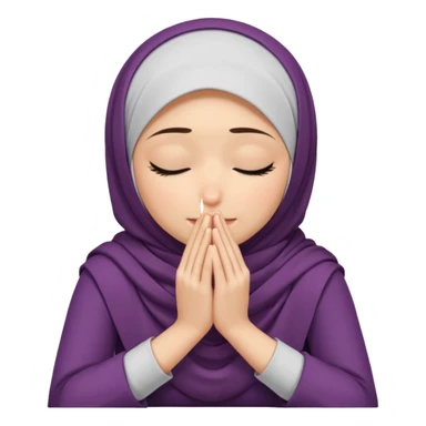  Hijabi girl sitting and hiding her face from her hands made into half open fists and completely covered her face.Her face is completely covered from his hands made in half open fists sticker