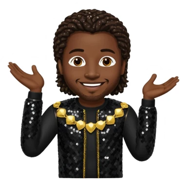 Dalvin Mr. Dalvin DeGrate from Jodeci/K-Ci & JoJo with dark brown, black sequin outfit sticker