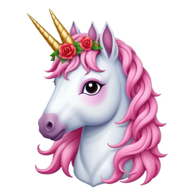 unicorn wearing spanisch rose crown And has a braided mane  sticker