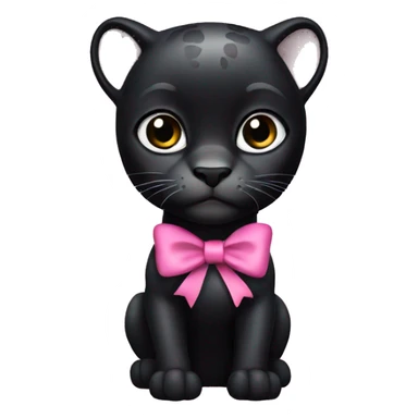 black panther with pink bow sticker