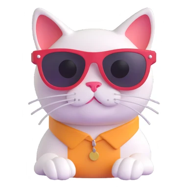 A cat wearing sunglasses sticker
