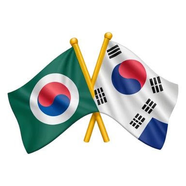 FRIENDSHIP FLAG OF PAK-SOUTH KOERA BUT NO MAKING WRONG DESIGN OF PAKISTAN AND SOUTH KOERA FLAGS sticker