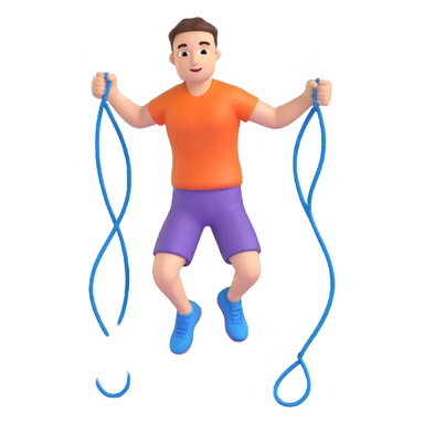 man jumping rope sticker