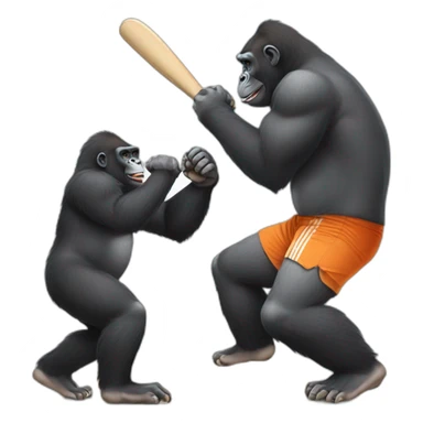 Gorilla Playing cricket with Modi sticker