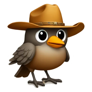bird with cowboy hat sticker