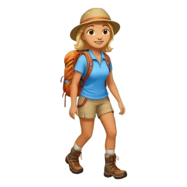 woman hiking in the woods in the sunshine sticker