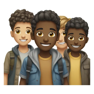smiling boys outdoors together sticker