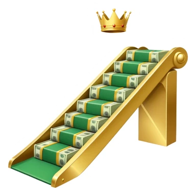 Ramp de pulipanes con una corona en el centro y billetes  sticker