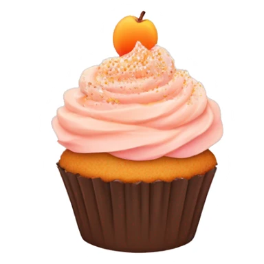 cupcake with light pink frosting and peach and orange sugar sprinkles sticker