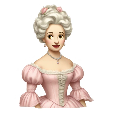 vintage rococo white woman in a light pink gown  sticker