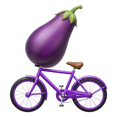 A eggplant on a bicycle  sticker