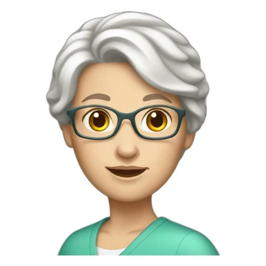 older white women caregiver short hair sticker