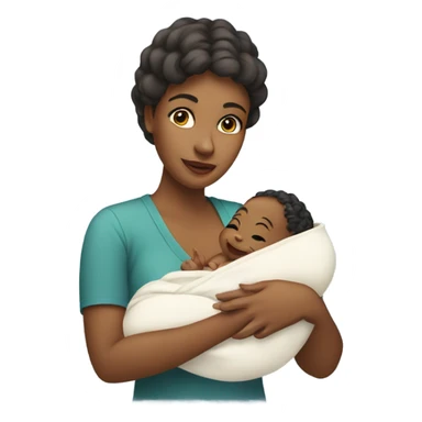 a mother holding her newborn baby sticker