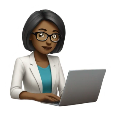 Woman data analyst thinking sticker