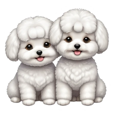 Two Bichon frise girls  sticker
