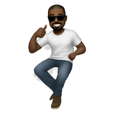 Kanye west doing a thumbs up on a private jet sticker