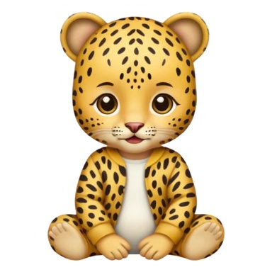 baby with leopard patterned clothes sticker