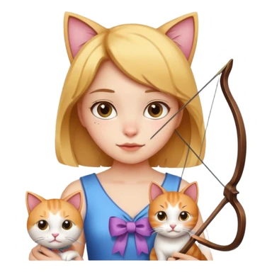 Bow with girl and cat  sticker