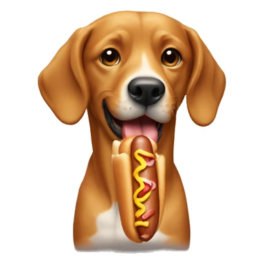Dog eating a hot dog sticker