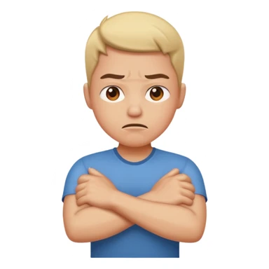 Frustrated arms crossed sticker