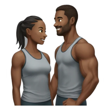 couple training together sticker