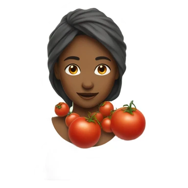 A girl with tomatoes on her neck  sticker