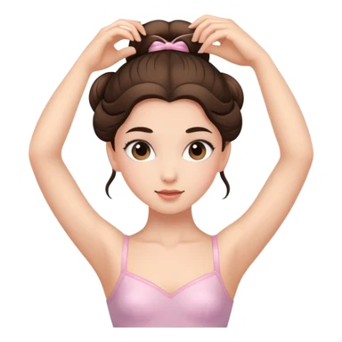 brunette girl ballerina doing her hair  sticker