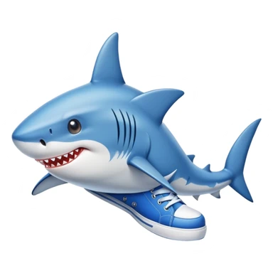Shark whit shoes blue sticker