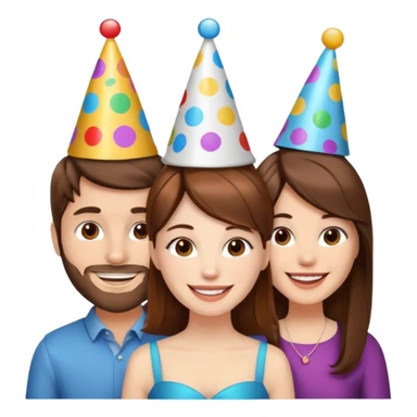 Un trouple : deux hommes  et une femme qui sont tensemble , ils sont tous blanc et brun  sticker