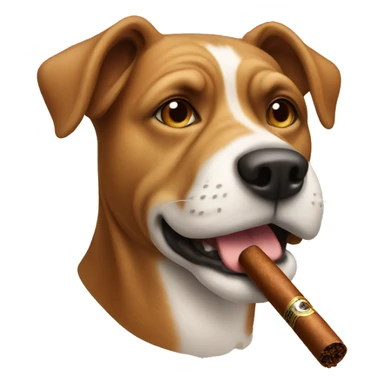 dog with a cigar sticker
