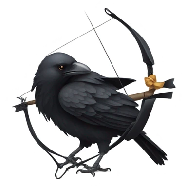 crow with a bow sticker