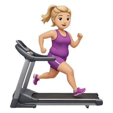 girl running on treadmill fat sticker