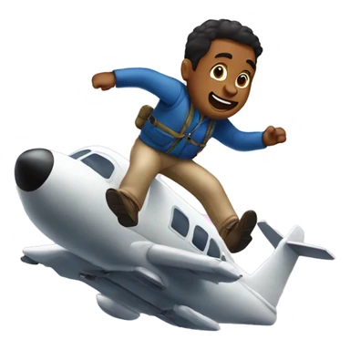 Man jumping out of a plane with no parachute sticker