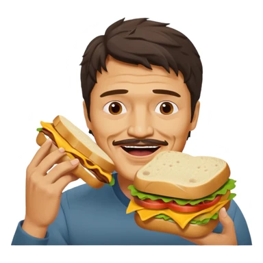 Pedro Pascal eating a sandwich meme emoji sticker