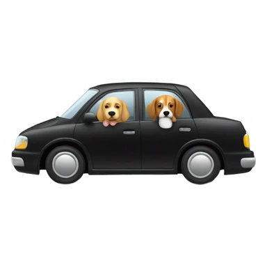Black car with two dogs sticker