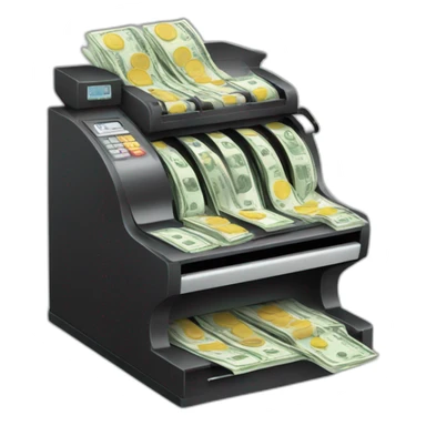 cash register overflowing with money sticker