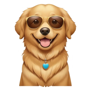 Golden retriever with sunglasses  sticker