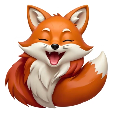 Cinematic Cute Yawning Fox Portrait Emoji, Head tilted slightly with a dramatic, wide-open yawn, showcasing a soft, velvety red Fur with subtle white accents, floppy ears slightly drooping, round amber eyes barely open in drowsy contentment, Simplified yet irresistibly adorable features, highly detailed, glowing with a soft, cozy glow, high shine, relaxed yet expressive, stylized with a touch of natural whimsy, bright and endearing, soft glowing outline, capturing the essence of a sleepy yet affectionate fox, so drowsy it feels like it could stretch right out of the screen and curl up for a nap! sticker