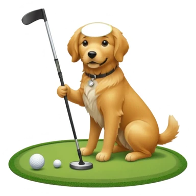 Dog golfing  sticker