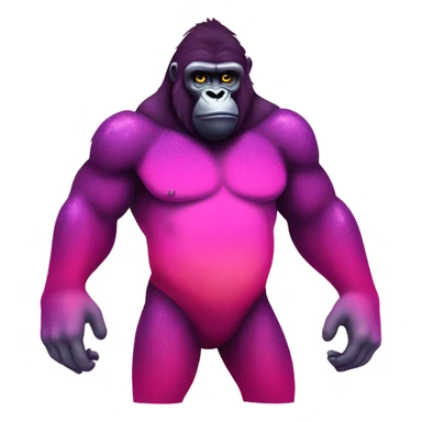 Hot pink ombre full body gorilla with glitter sticker