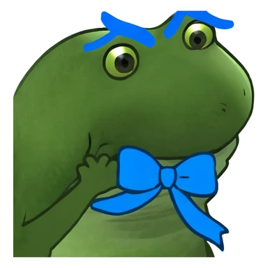 orange with a blue bow sticker