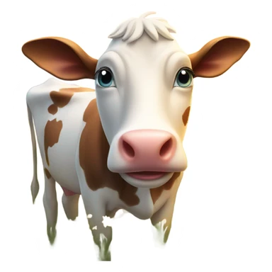 Smiling cow in a sunrise field sticker