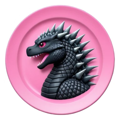 Godzilla Evolved pink plates black scales sticker