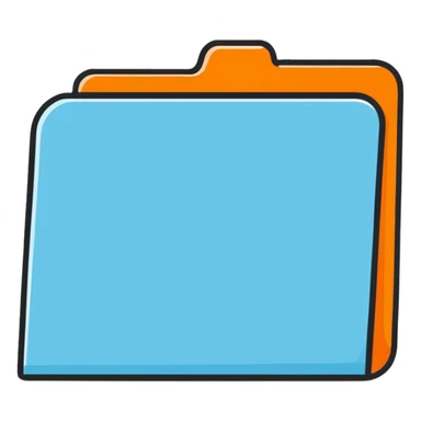 exact default Mac OS folder icon with the classic tab design in light pastel blue color sticker