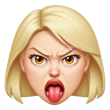 Angry woman sticking tongue out sticker