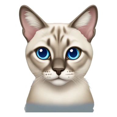 Lynx point Siamese cat with big blue eyes sticker