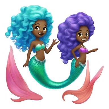 ￼ Berlin and Aviv as mermaids ￼ sticker
